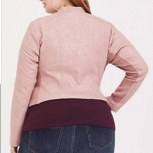 Dusty Rose "Leather" Moto Jacket - Picture 2 of 6